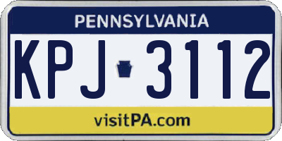 PA license plate KPJ3112