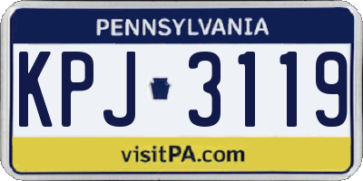 PA license plate KPJ3119