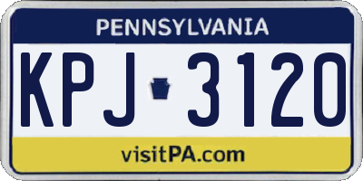 PA license plate KPJ3120