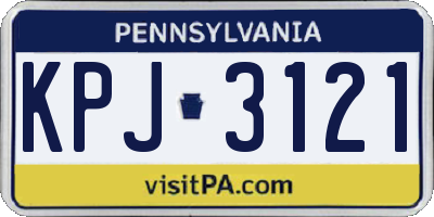 PA license plate KPJ3121