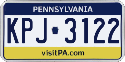 PA license plate KPJ3122