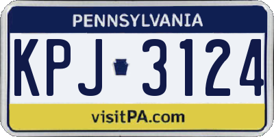 PA license plate KPJ3124