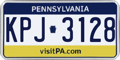 PA license plate KPJ3128