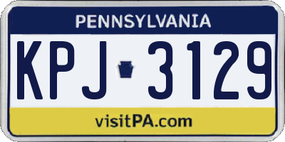 PA license plate KPJ3129