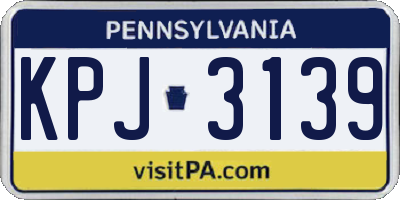 PA license plate KPJ3139