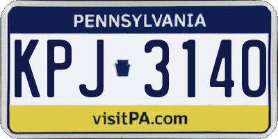 PA license plate KPJ3140