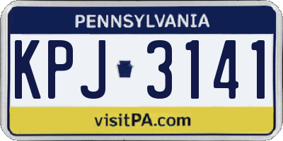 PA license plate KPJ3141