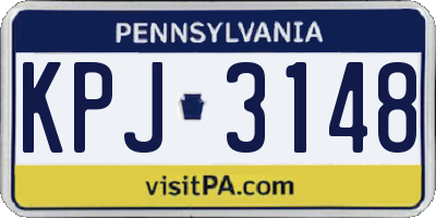 PA license plate KPJ3148