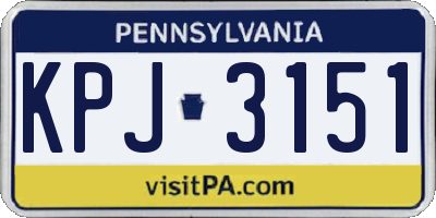 PA license plate KPJ3151