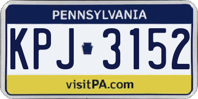 PA license plate KPJ3152