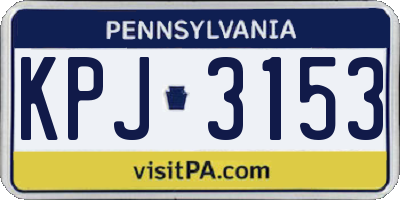 PA license plate KPJ3153