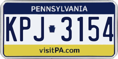 PA license plate KPJ3154