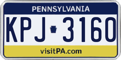 PA license plate KPJ3160