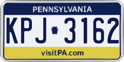 PA license plate KPJ3162