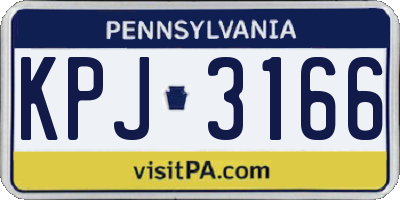 PA license plate KPJ3166