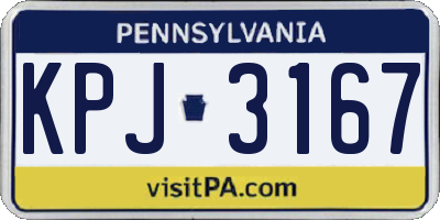 PA license plate KPJ3167