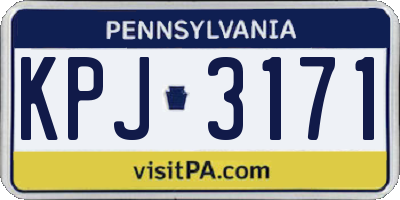 PA license plate KPJ3171