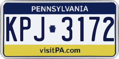 PA license plate KPJ3172