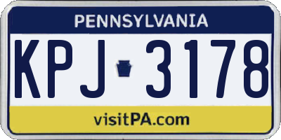 PA license plate KPJ3178