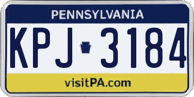 PA license plate KPJ3184