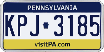 PA license plate KPJ3185