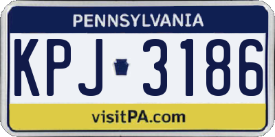 PA license plate KPJ3186
