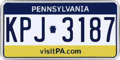 PA license plate KPJ3187