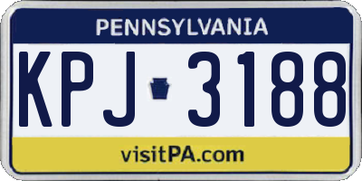 PA license plate KPJ3188