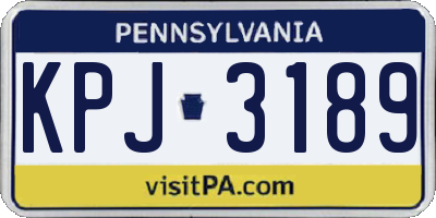 PA license plate KPJ3189