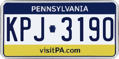 PA license plate KPJ3190