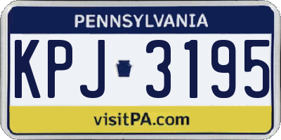 PA license plate KPJ3195