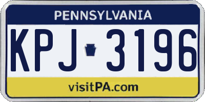 PA license plate KPJ3196