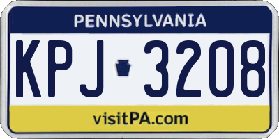 PA license plate KPJ3208