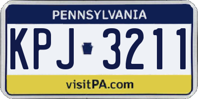 PA license plate KPJ3211