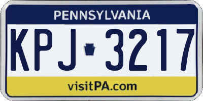 PA license plate KPJ3217