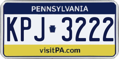 PA license plate KPJ3222