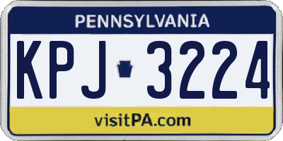 PA license plate KPJ3224