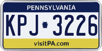 PA license plate KPJ3226
