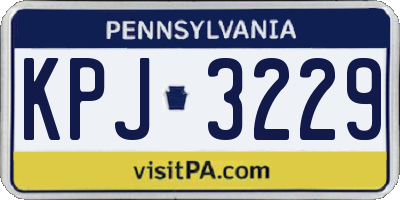 PA license plate KPJ3229