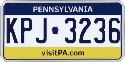 PA license plate KPJ3236