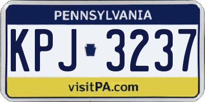 PA license plate KPJ3237