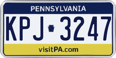 PA license plate KPJ3247