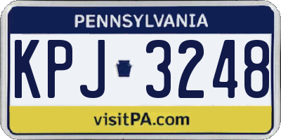 PA license plate KPJ3248