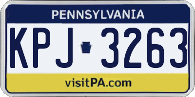 PA license plate KPJ3263