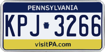 PA license plate KPJ3266