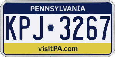 PA license plate KPJ3267