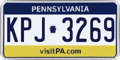 PA license plate KPJ3269