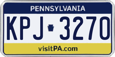 PA license plate KPJ3270