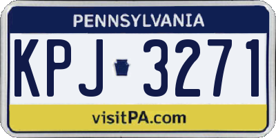 PA license plate KPJ3271