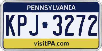 PA license plate KPJ3272